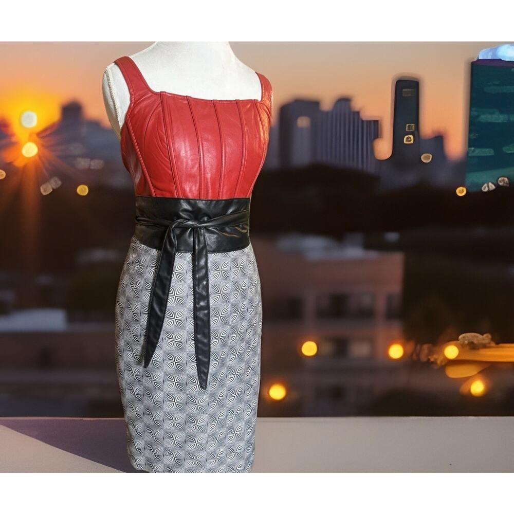Vintage Escada Margaretha Ley Skirt Optic Print Made in Germany-Avant Garde RARE
